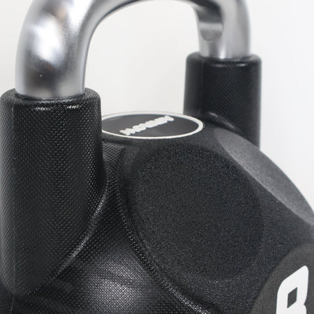 Black PU kettlebell close up