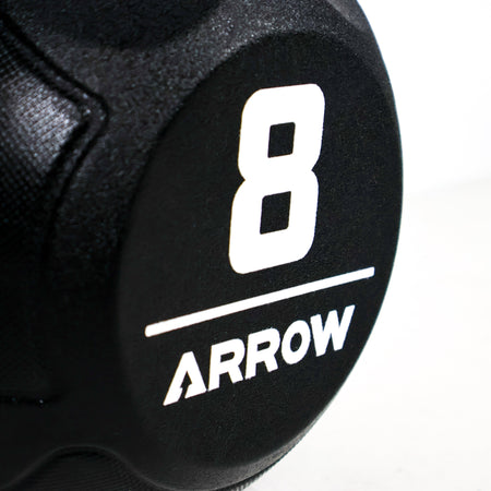 Black kettlebellwith '8' and 'Arrow' branding on a white background