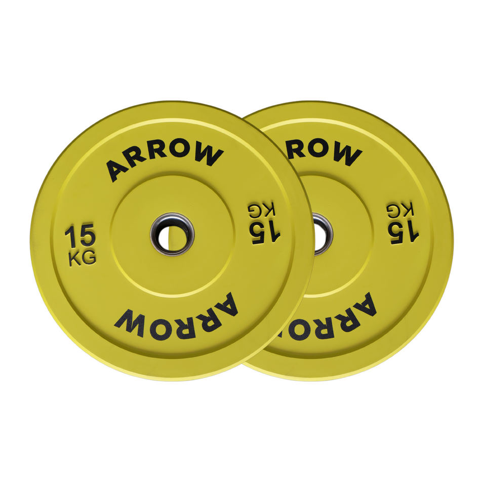 ARROW 15kg Coloured Bumper Weight Plate - Pair