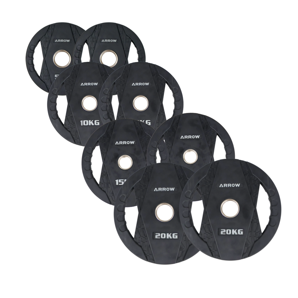 ARROW 100kg Rubber Coated Weight Plate Package