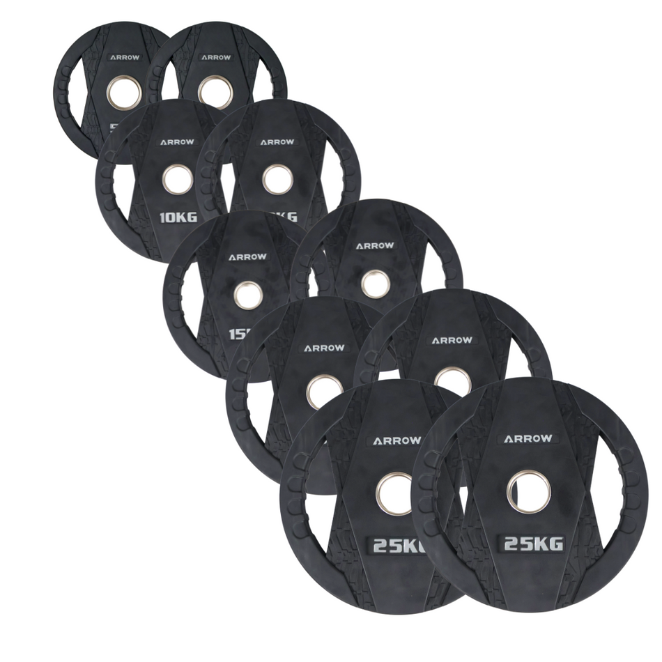 ARROW 150kg Rubber Coated Weight Plate Package