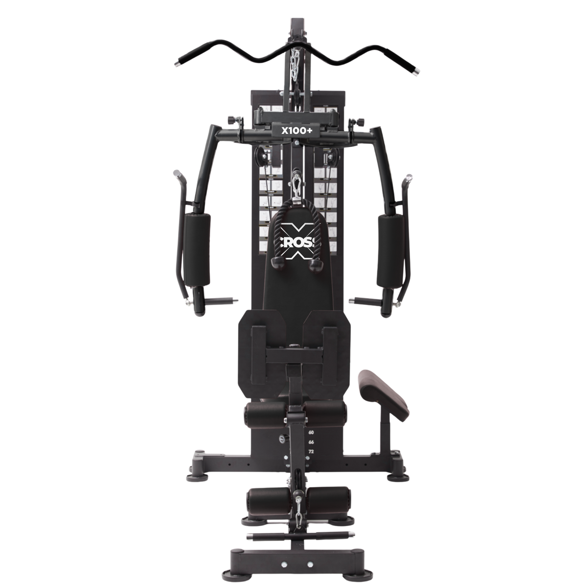 Black exercise machine with 'X-100' branding on a white background