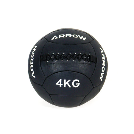 Black medicine ball with 'Arrow' branding and '4KG' marking on a white background