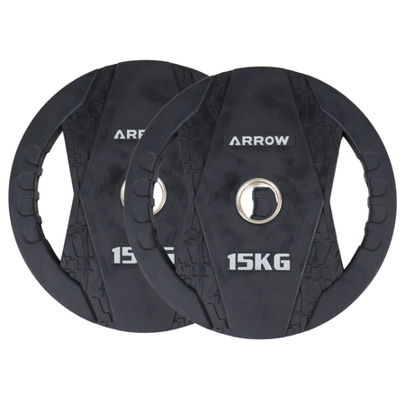 ARROW Olympic Rubber Coated Weight Plate - 15kg Pair