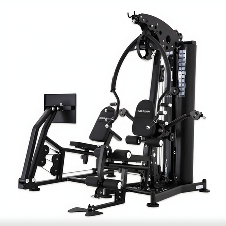 Black gym machine with 'Arrow' branding on a white background