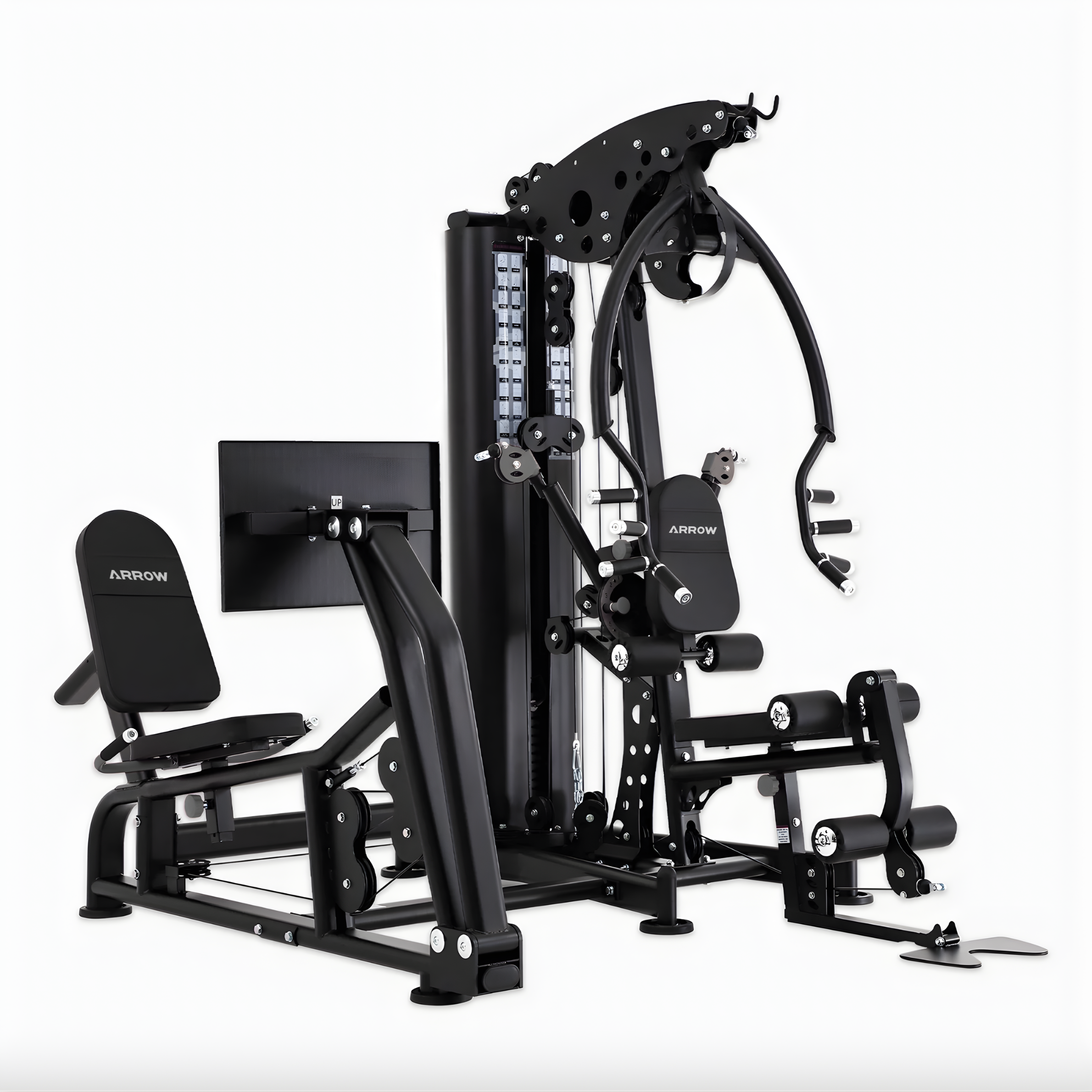Gym machine with 'Arrow' branding on a white background