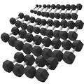 ARROW 1-25kg Rubber Hex Dumbbell Package (16 Pair)