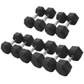 ARROW 10-20kg Rubber Hex Dumbbell Package (5 Pair)