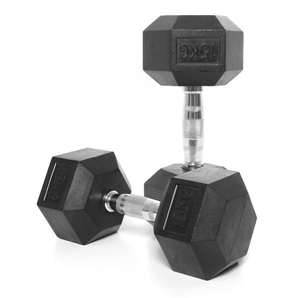 Rubber Hex Dumbbell Pairs Hand Weights