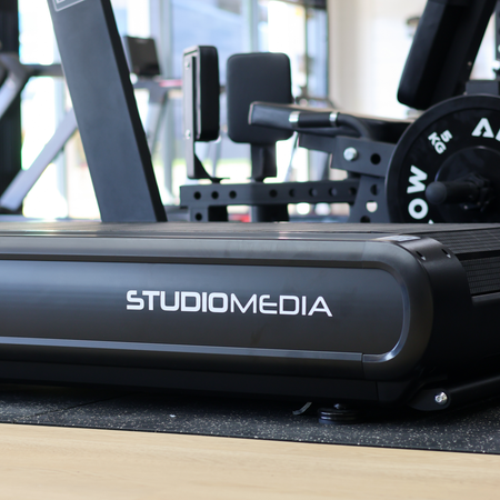 Studiomedia equipment in a gym setting